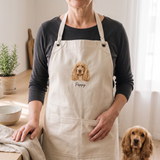 Embroidered Pet Portrait Canvas Apron
