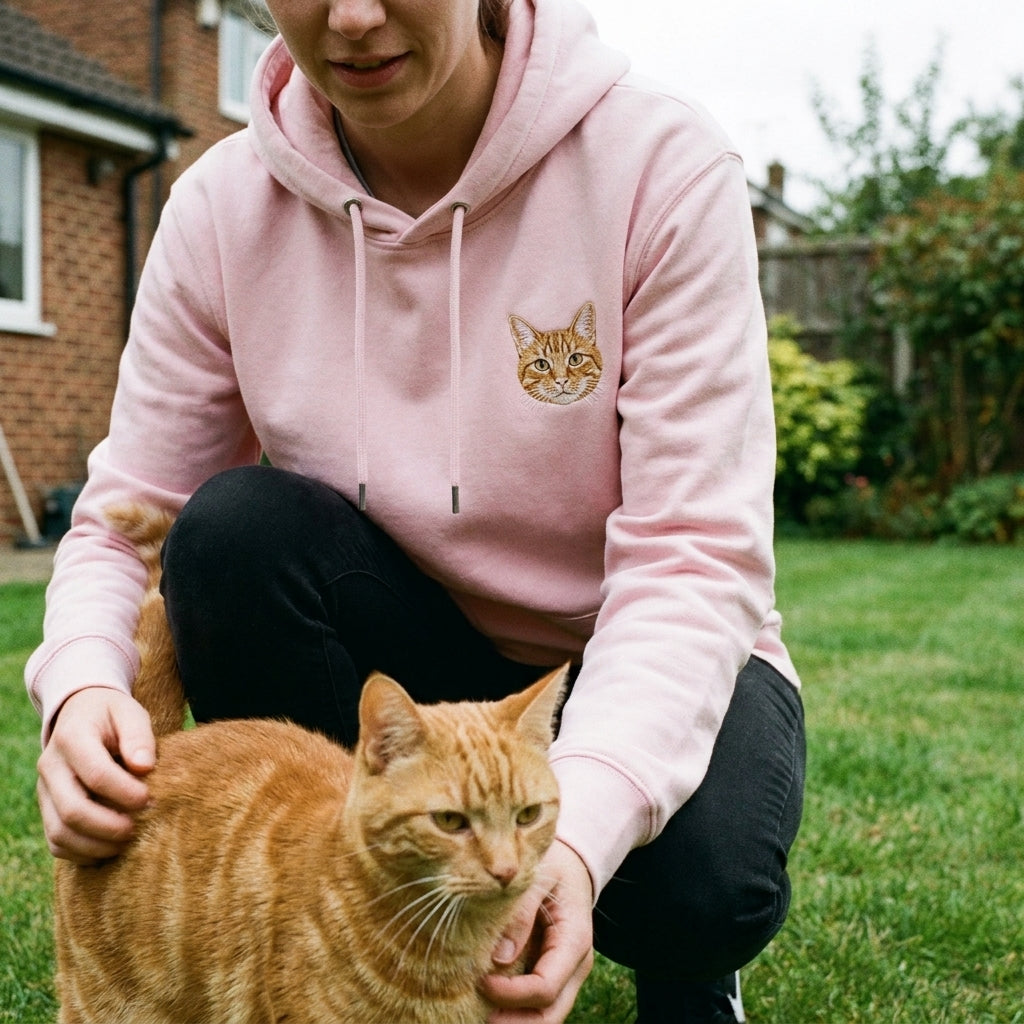 Embroidered Pet Portrait Hoodie Sweatshirt
