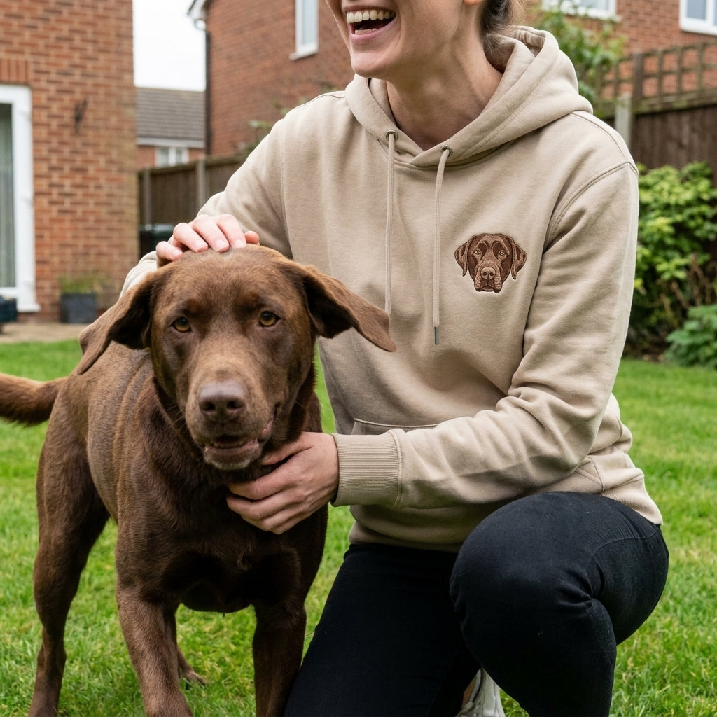 Embroidered Pet Portrait Hoodie Sweatshirt