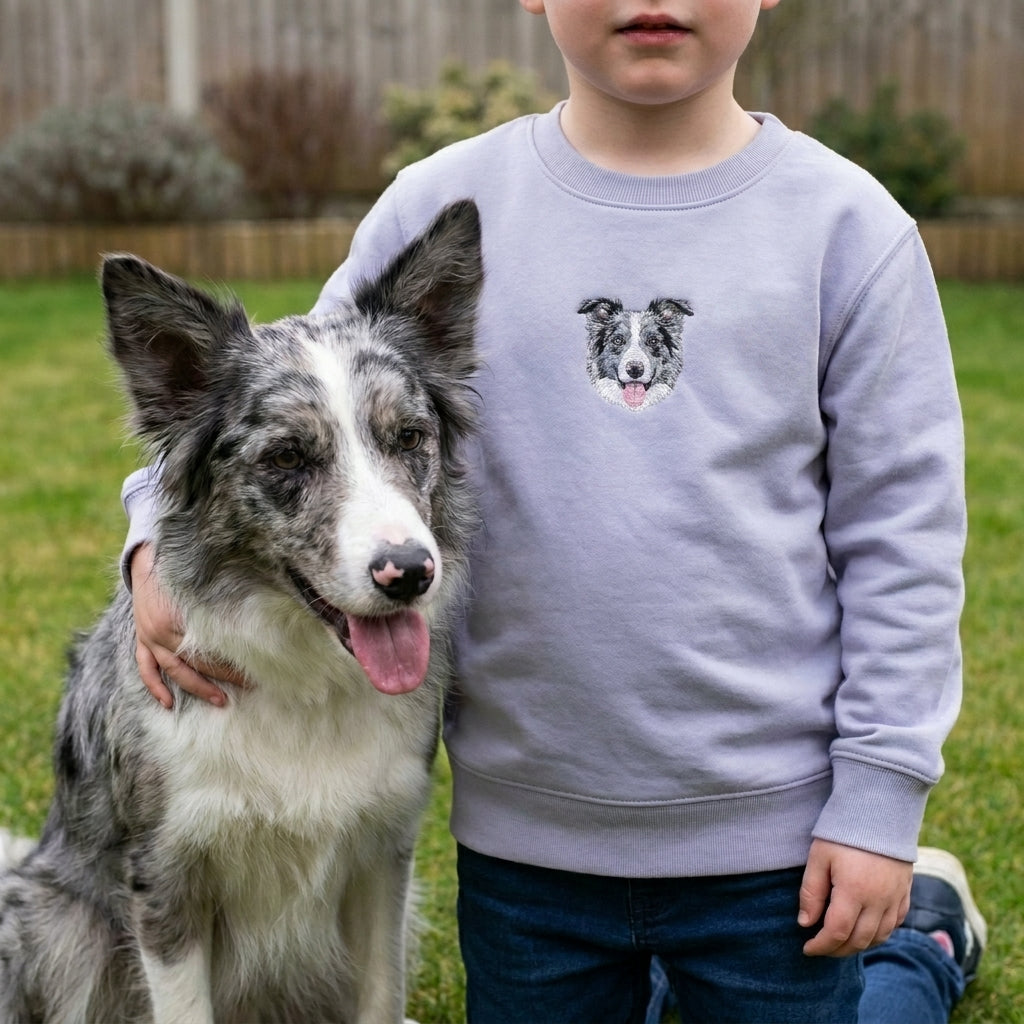 Embroidered Pet Portrait Kids' Sweatshirt