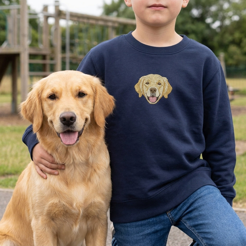 Embroidered Pet Portrait Kids' Sweatshirt