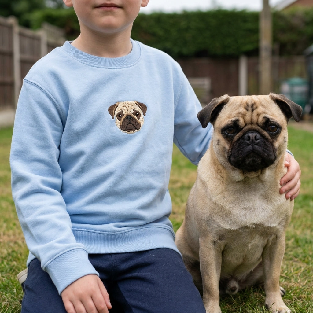 Embroidered Pet Portrait Kids' Sweatshirt