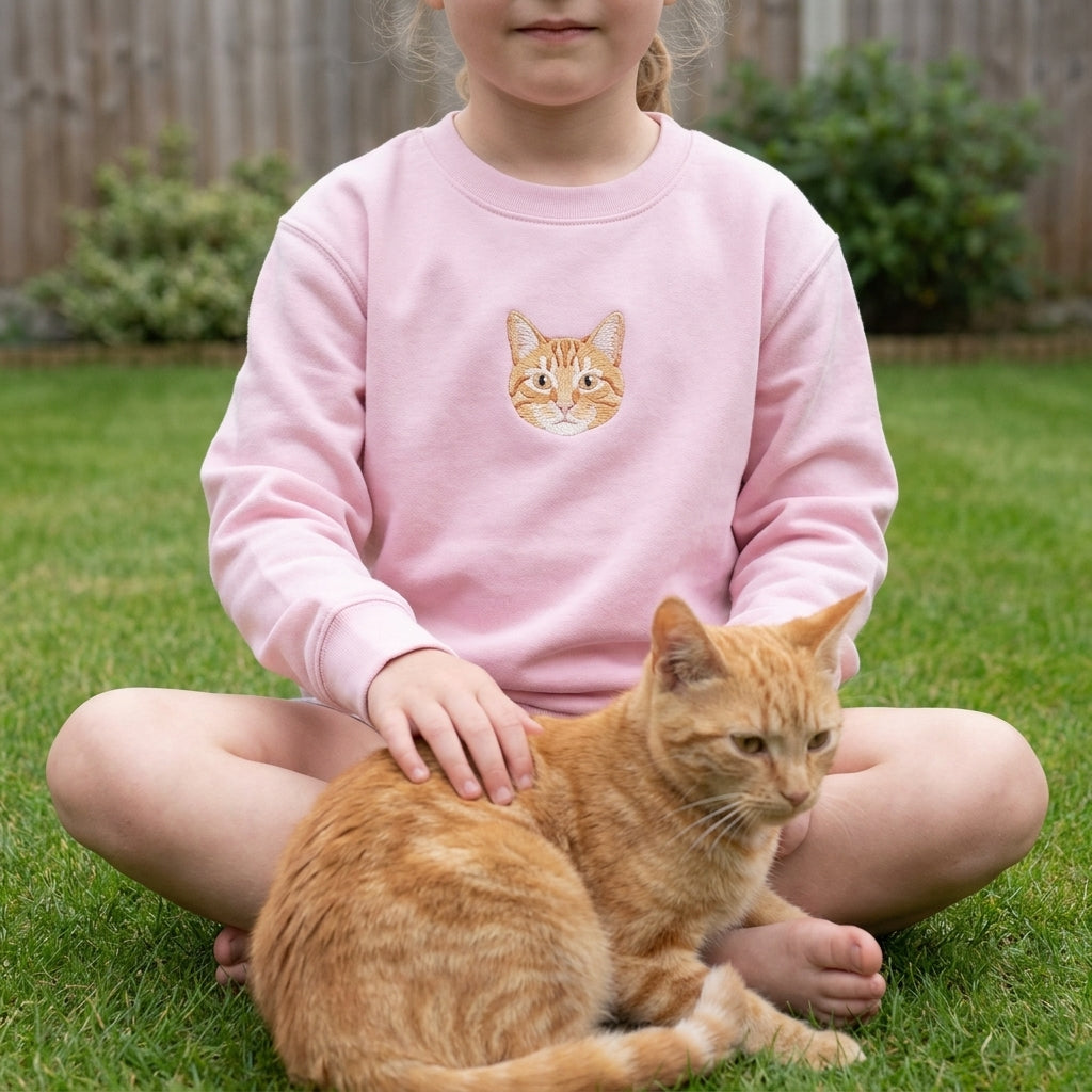 Embroidered Pet Portrait Kids' Sweatshirt