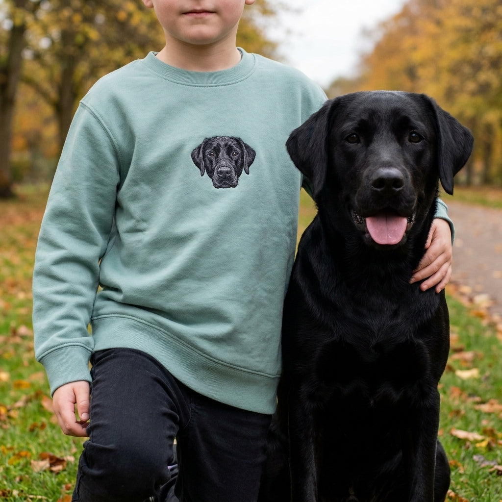 Embroidered Pet Portrait Kids' Sweatshirt