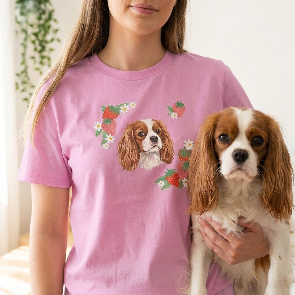 Printed Pet Portrait Strawberry T-Shirt
