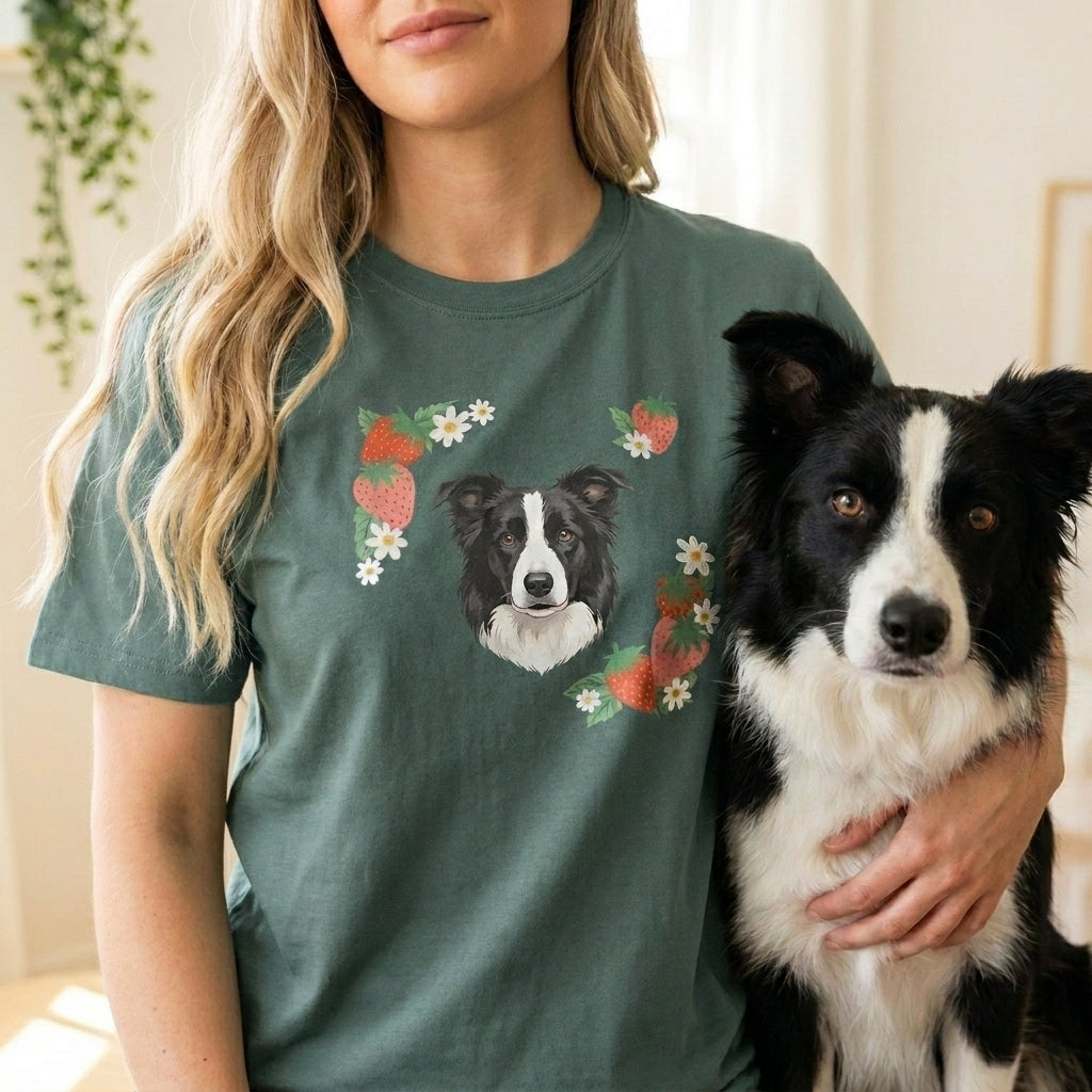 Printed Pet Portrait Strawberry T-Shirt