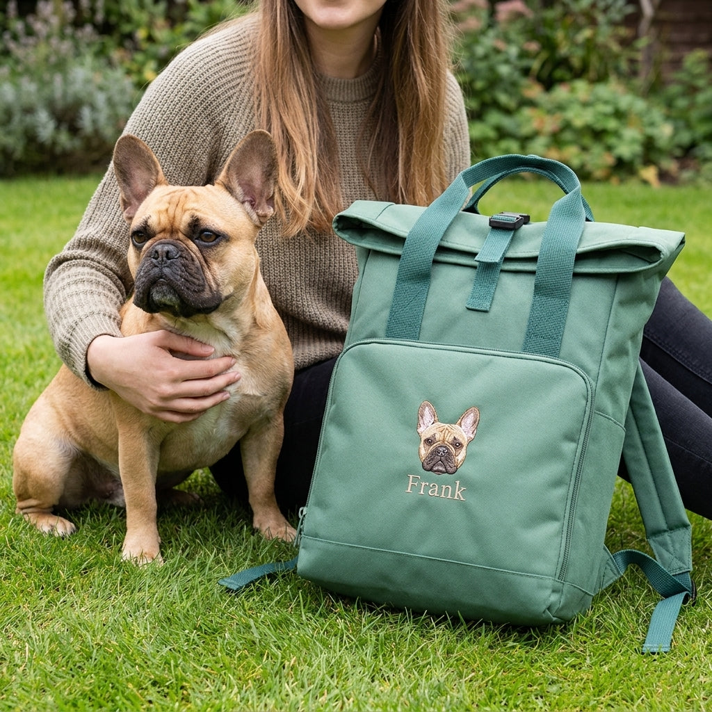 Embroidered Pet Portrait Recycled Backpack