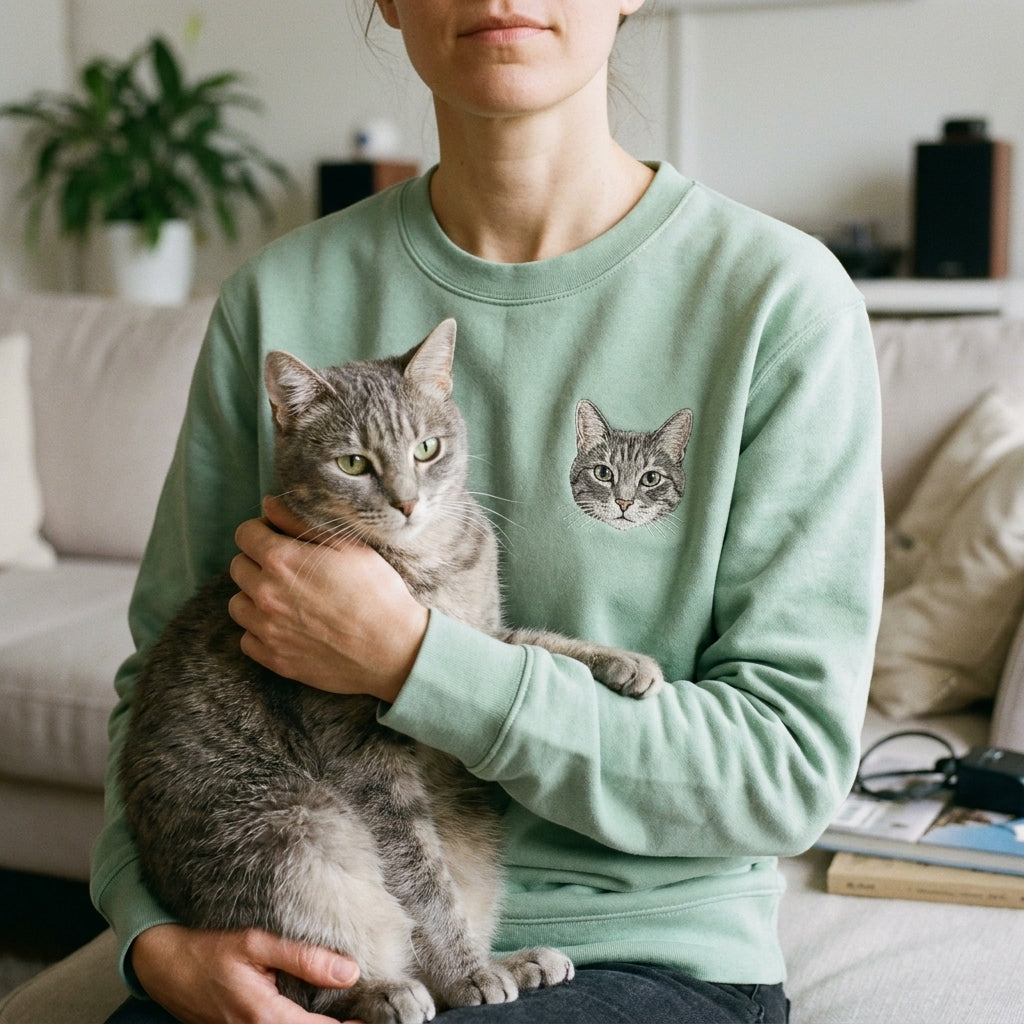 Embroidered Pet Portrait Sweatshirt