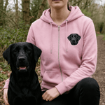 CLEARANCE: Pink Embroidered Pet Portrait Zip Up Hoodie Sweatshirt - Lucy and Lola Shop