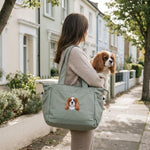 Custom Embroidered Pet Portrait Recycled Oversized Tote Bag - Lucy and Lola Shop