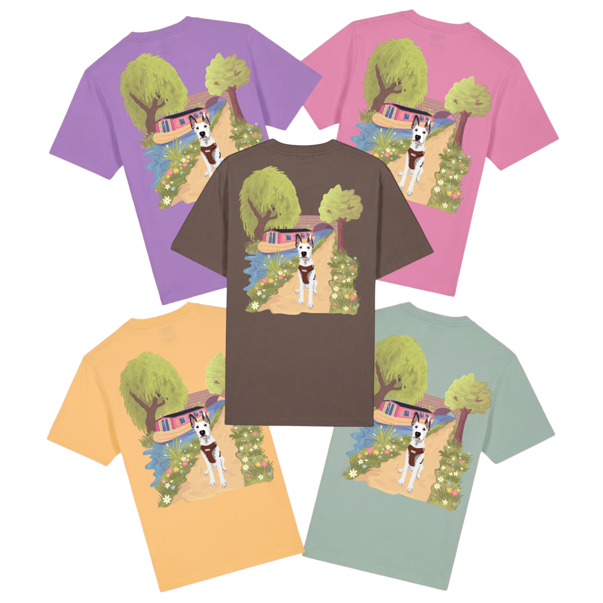 Custom Pet Portrait Printed Canal T-shirt - Lucy and Lola Shop