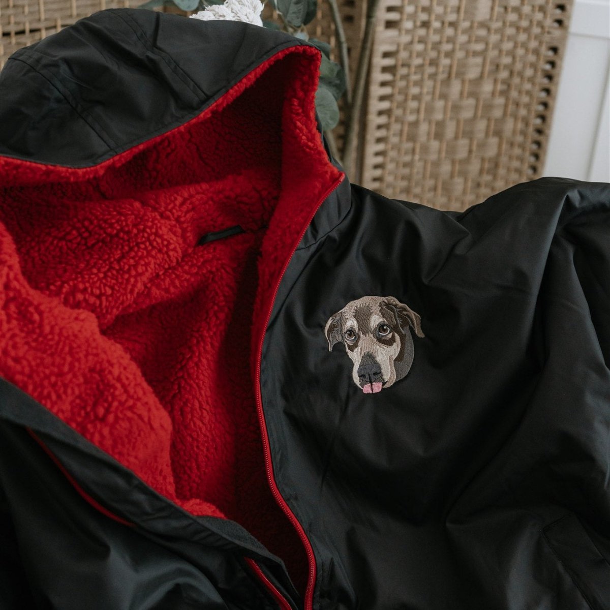 Embroidered Pet Portrait All - Weather Dry Robe - Lucy and Lola Shop