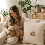 Embroidered Pet Portrait Canvas Cushion - Lucy and Lola Shop