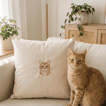 Embroidered Pet Portrait Canvas Cushion - Lucy and Lola Shop