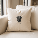 Embroidered Pet Portrait Canvas Cushion - Lucy and Lola Shop