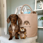 Embroidered Pet Portrait Felt Toy Basket - Lucy and Lola Shop
