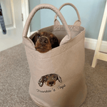 Embroidered Pet Portrait Felt Toy Basket - Lucy and Lola Shop