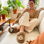 Embroidered Pet Portrait Fluffy Slippers - Lucy and Lola Shop