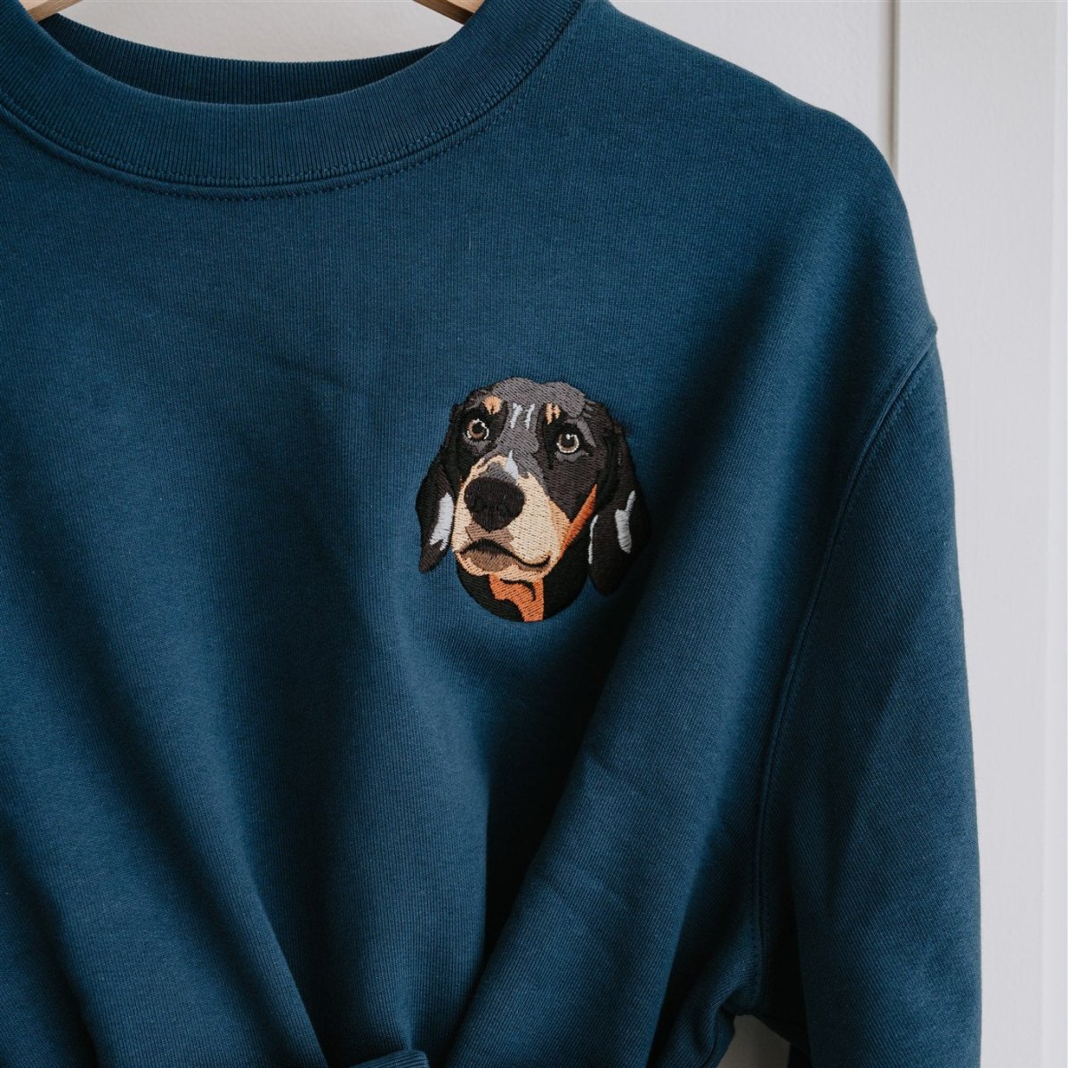 Embroidered Pet Portrait Organic Sweatshirt - Lucy and Lola Shopcustom pet embroidered sweatshirt