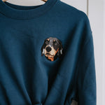 Embroidered Pet Portrait Organic Sweatshirt - Lucy and Lola Shopcustom pet embroidered sweatshirt
