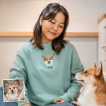 Embroidered Pet Portrait Organic Sweatshirt - Lucy and Lola Shopcustom pet embroidered sweatshirt