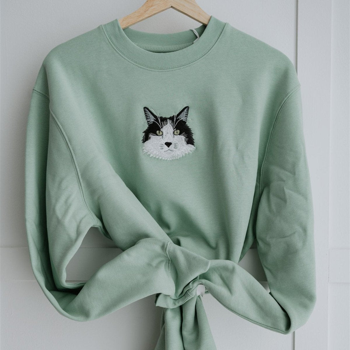 Embroidered Pet Portrait Organic Sweatshirt - Lucy and Lola Shopcustom pet embroidered sweatshirt