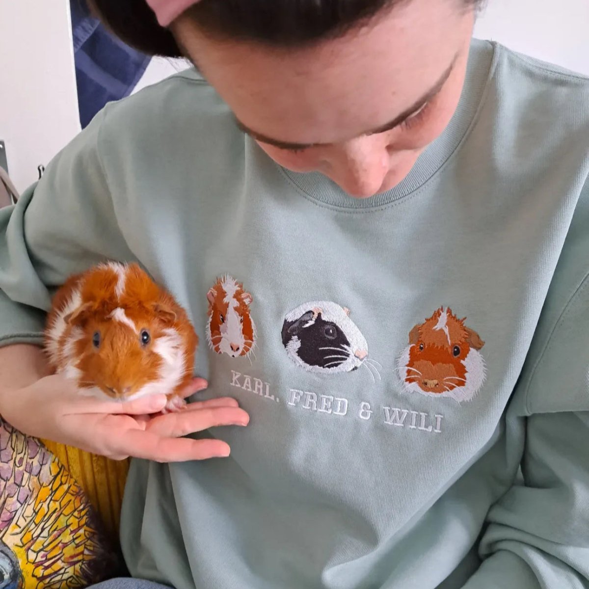 Embroidered Pet Portrait Organic Sweatshirt - Lucy and Lola Shopcustom pet embroidered sweatshirt