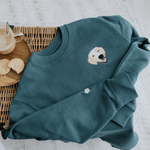 Embroidered Pet Portrait Organic Sweatshirt - Lucy and Lola Shopcustom pet embroidered sweatshirt