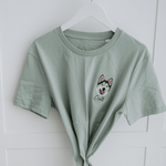 Embroidered Pet Portrait 100% Organic Cotton T-Shirt - Lucy and Lola Shop- Custom embroidered pet t shirt