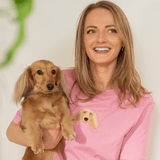 Embroidered Pet Portrait 100% Organic Cotton T-Shirt - Lucy and Lola Shop- Custom embroidered pet t shirt