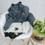 Embroidered Pet Portrait Organic Zip up Hooded Sweatshirt - Lucy and Lola Shop