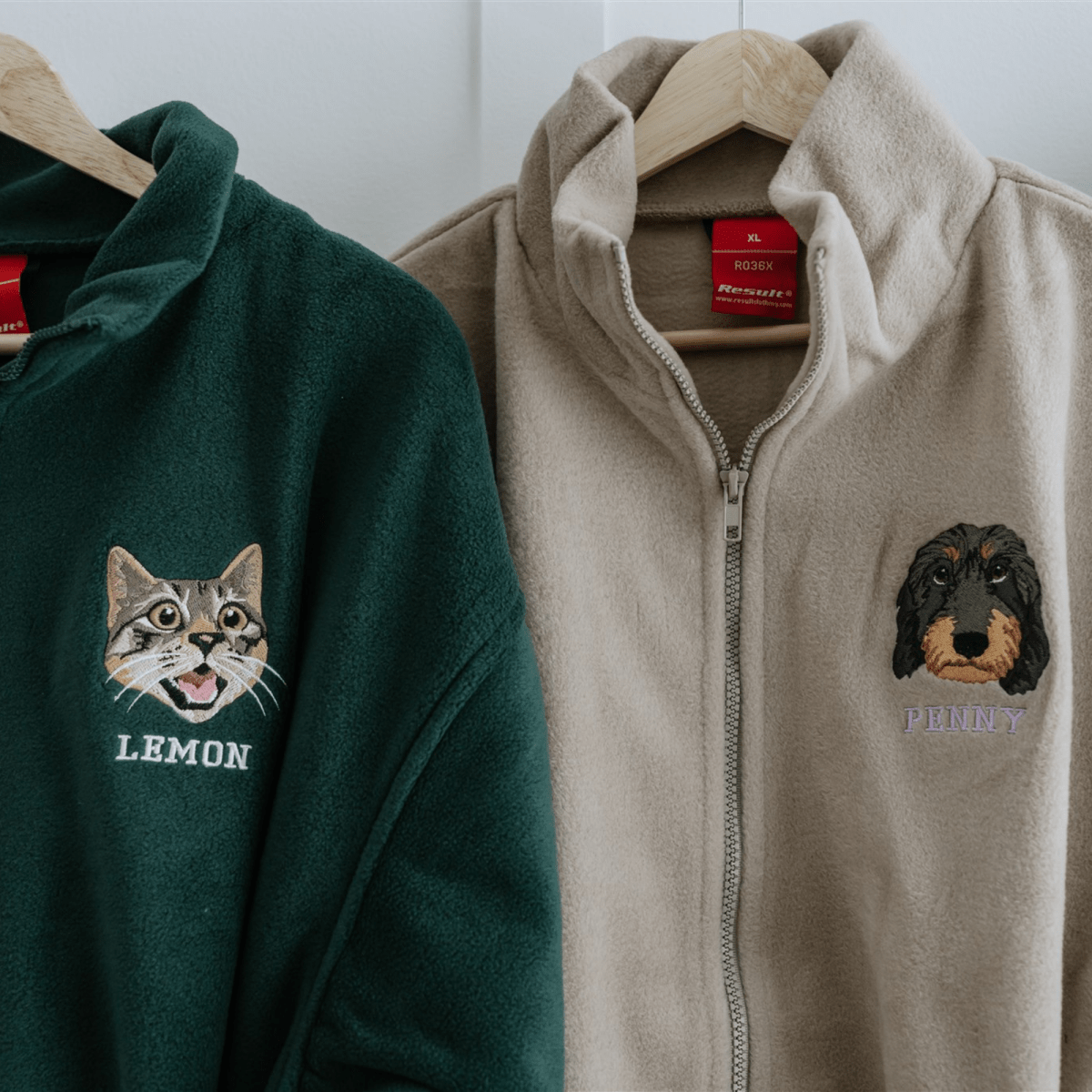 Embroidered Pet Portrait Polar Fleece Full - Zip Jacket - Lucy and Lola Shop