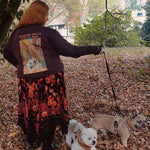 Printed Pet Portrait Autumn Walks Organic Sweatshirt - Lucy and Lola Shop