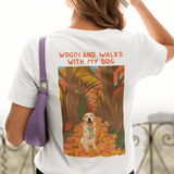 Printed Pet Portrait Autumn Walks Organic T-Shirt - Lucy and Lola Shop