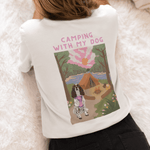 Printed Pet Portrait Camping with My Dog Organic T-Shirt - Lucy and Lola Shop
