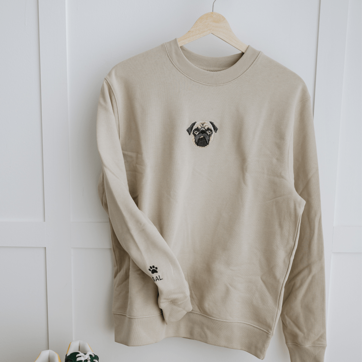 Embroidered Pet Portrait Organic Sweatshirt - Lucy and Lola Shopcustom pet embroidered sweatshirt